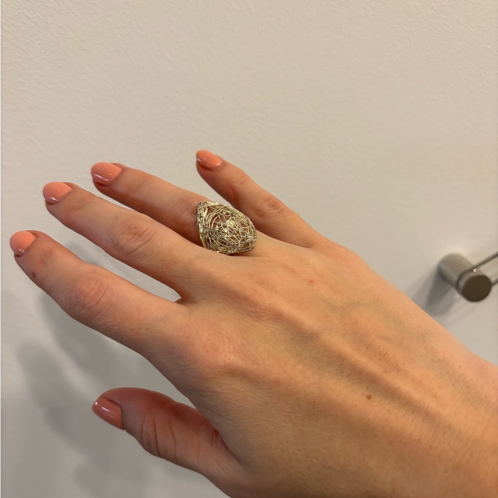Modern 925 silver ring, size 5.5